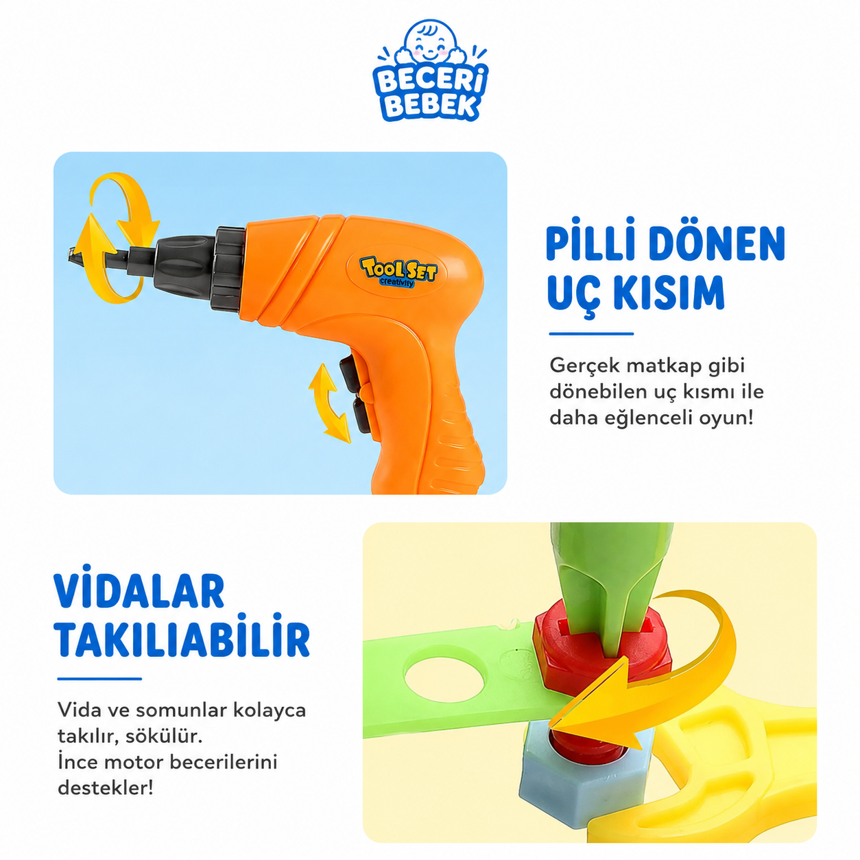 Beceri Bebek Hepsi Bir Arada Alet Eğitim Seti